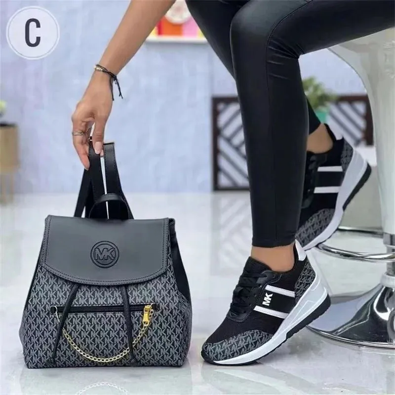 2024 Style New Women Wedges Sneakers Lace - Up Breathable Sports Shoes Casual Platform Female Footwear Ladies Vulcanized Shoes