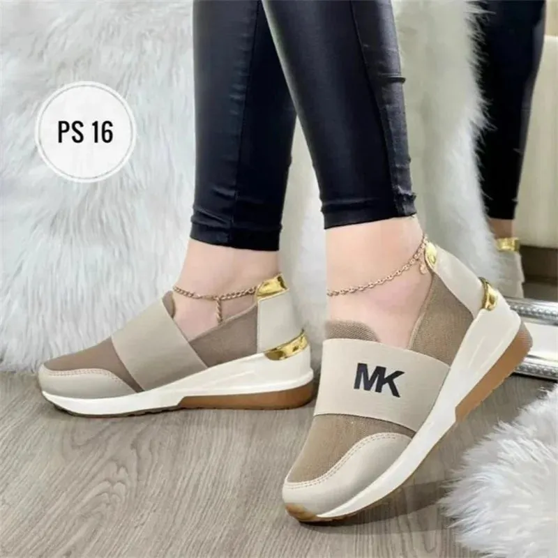 2024 Style New Women Wedges Sneakers Lace - Up Breathable Sports Shoes Casual Platform Female Footwear Ladies Vulcanized Shoes