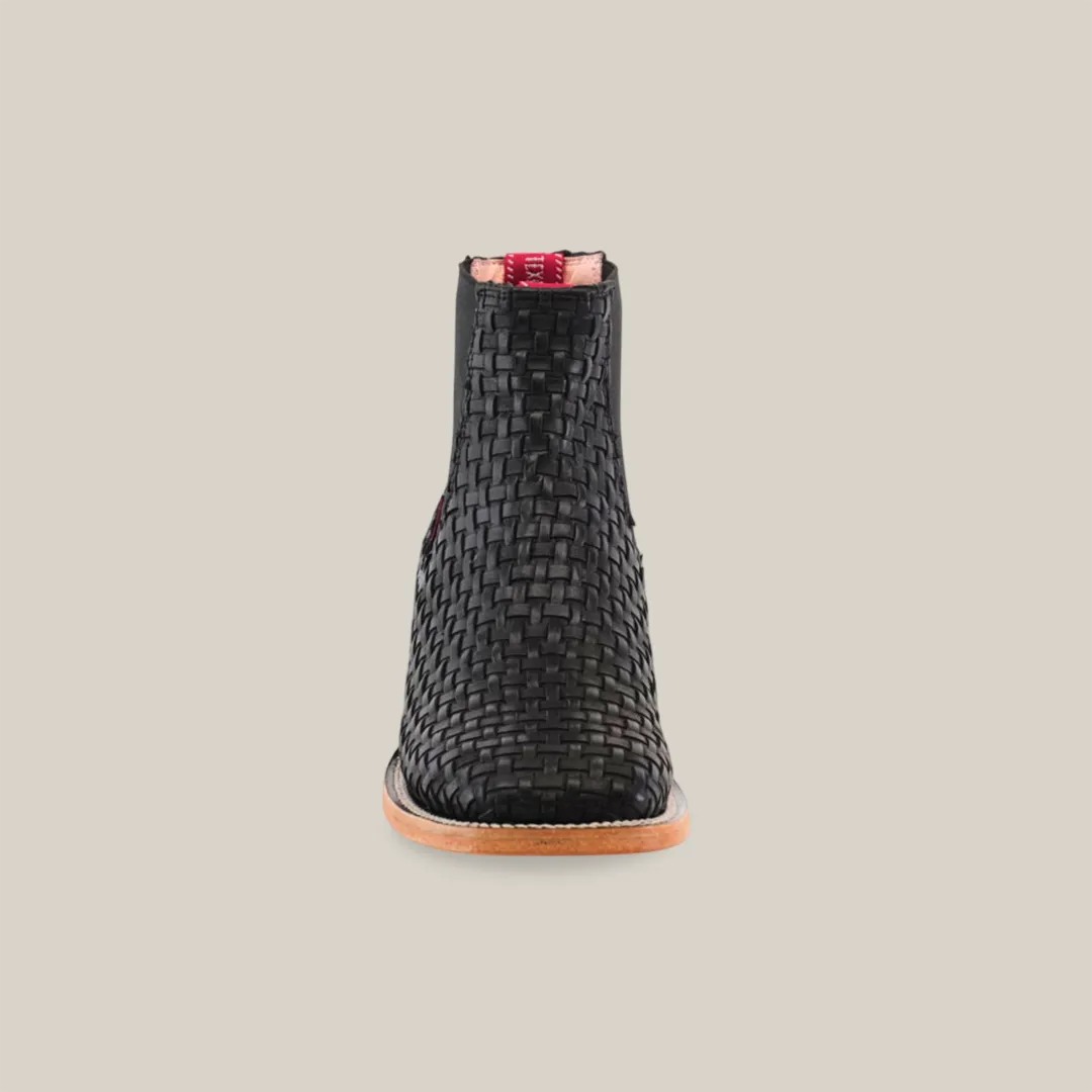 Basket weave Black Square Toe