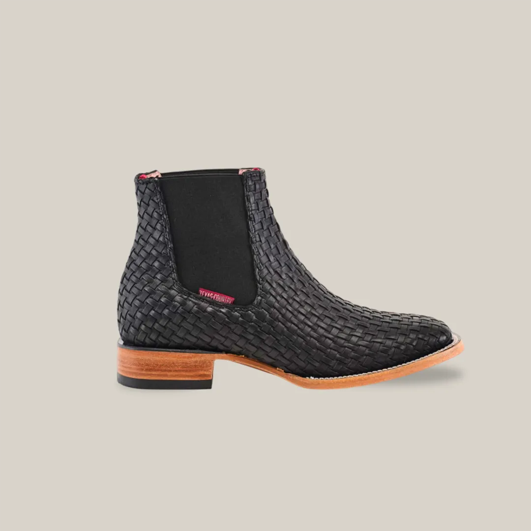 Basket weave Black Square Toe