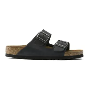 Birkenstock Arizona Oiled Leather Soft Footbed Sandals - Regular - Black