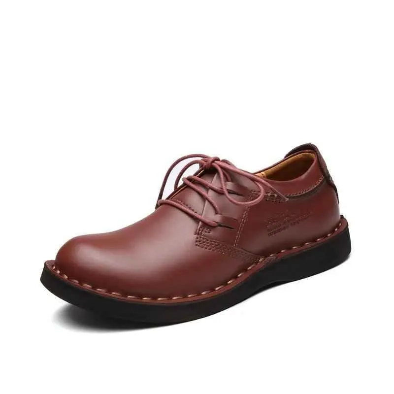 Comfortable Soft Classic Vintage Leather Brown Men's Casual Shoes XS7820