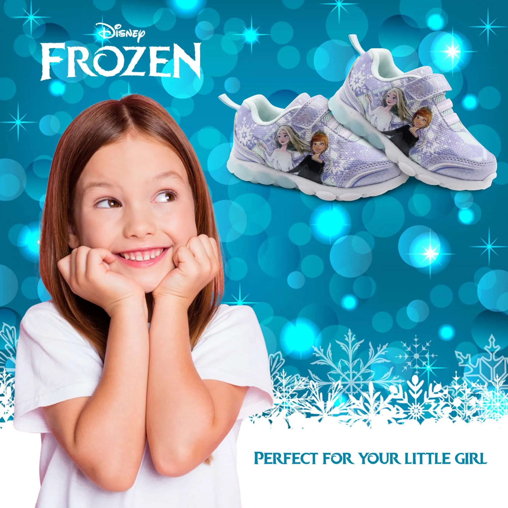 Disney Frozen 2 Girl's Lighted Athletic Sneaker, Lilac (Toddler/Little Kid)
