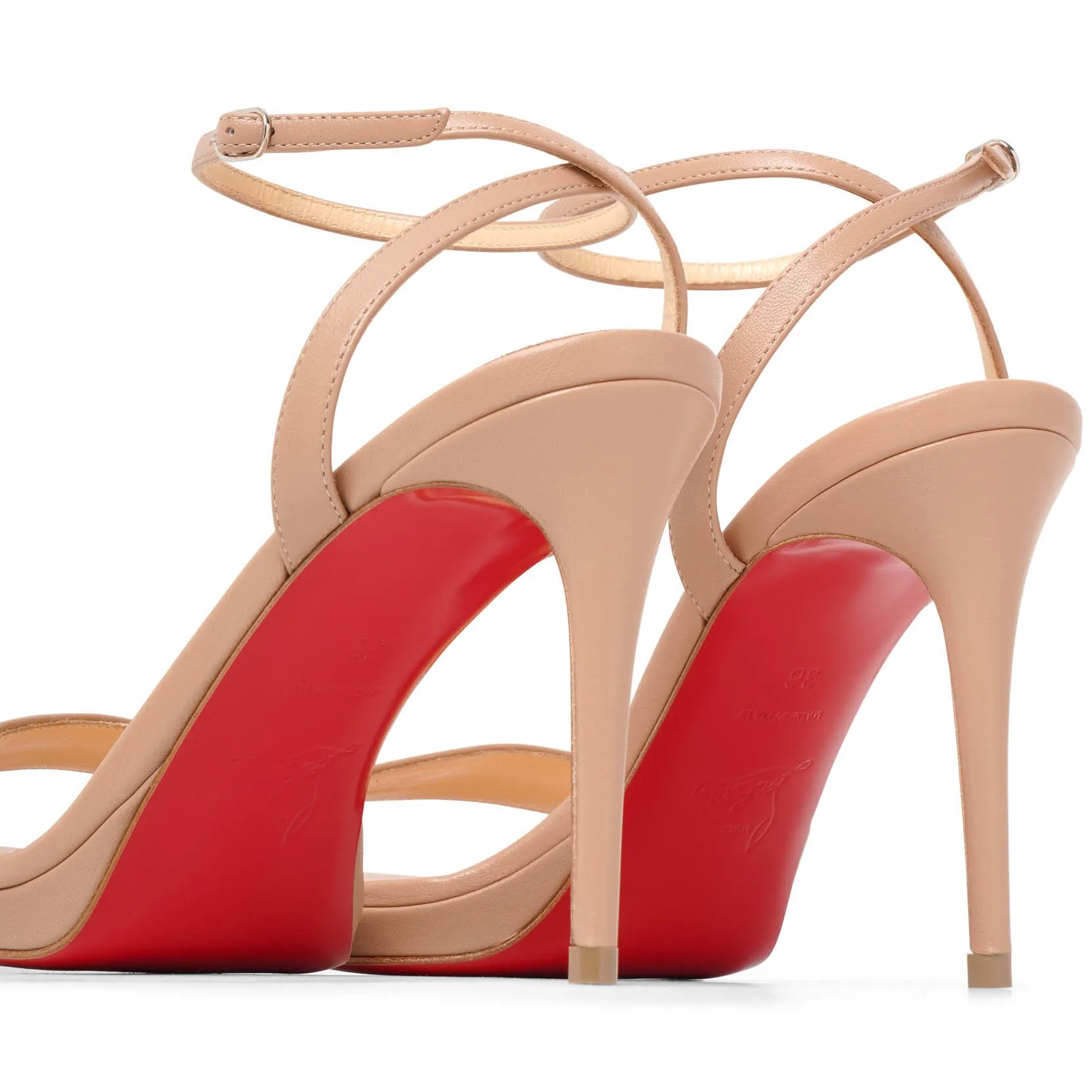 Loubi Queen 100 nude sandals