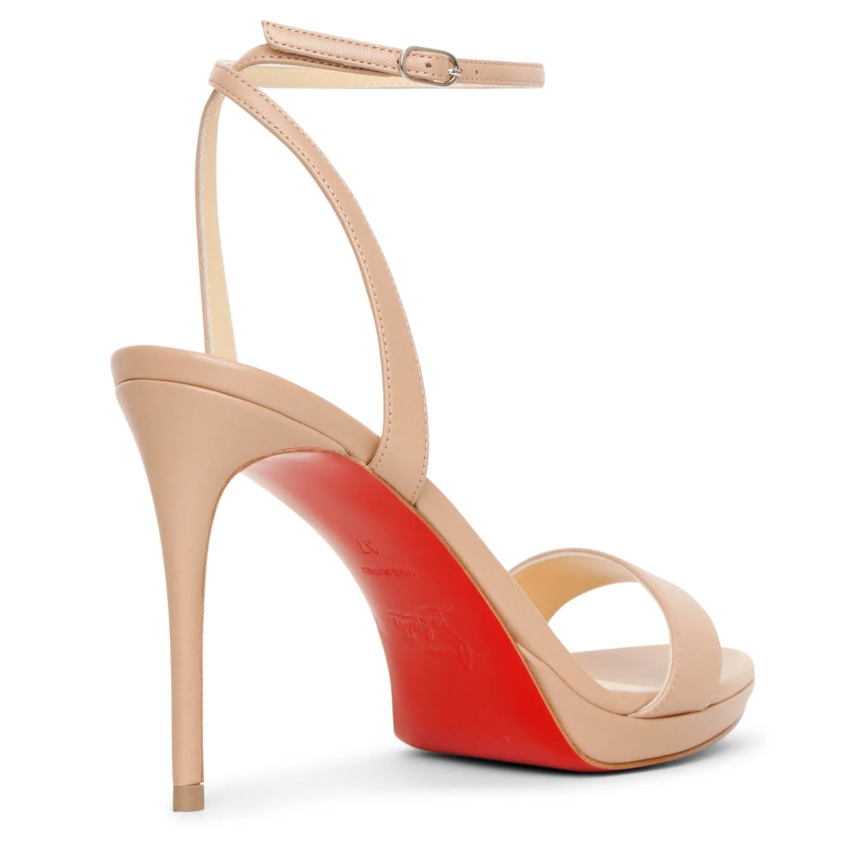 Loubi Queen 100 nude sandals