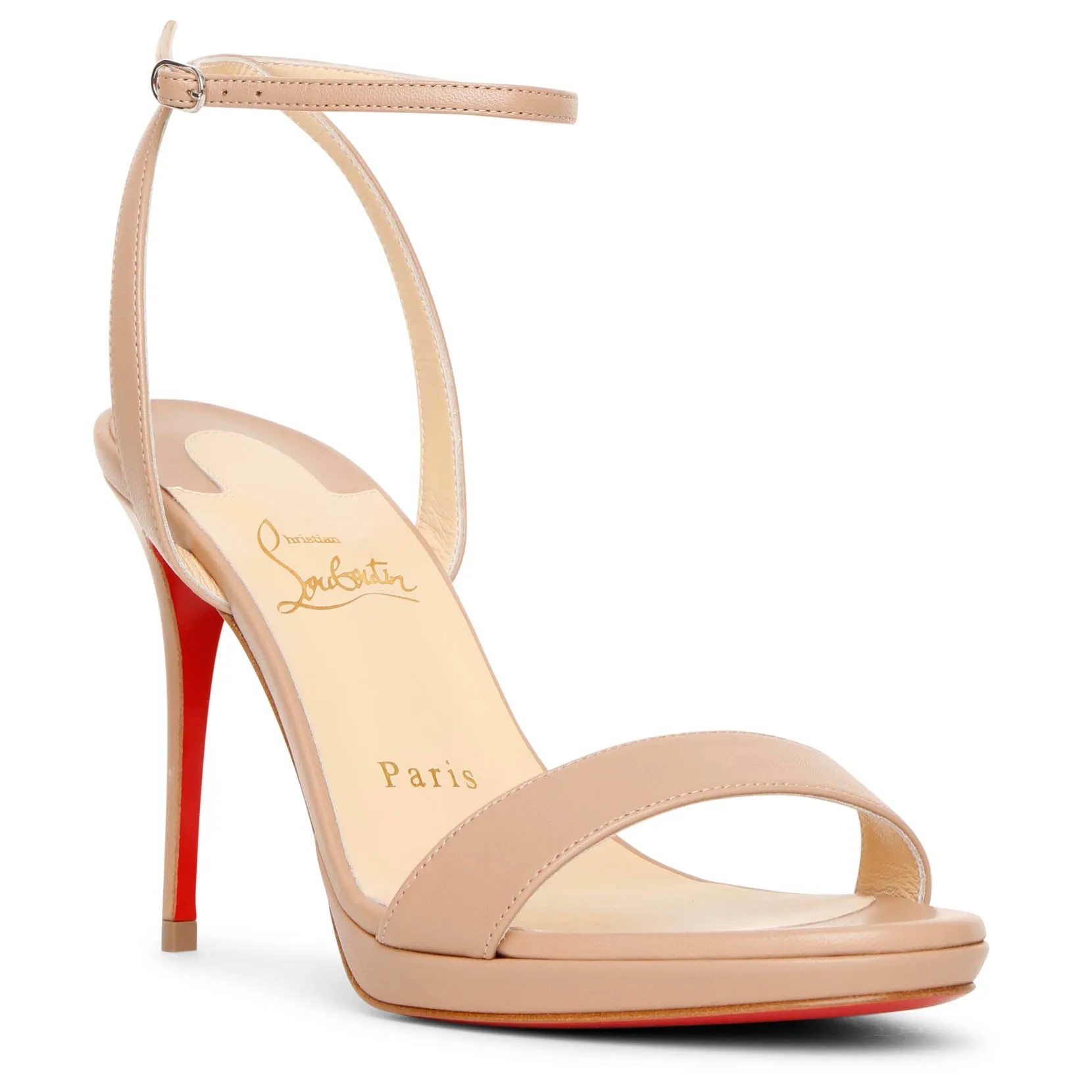 Loubi Queen 100 nude sandals