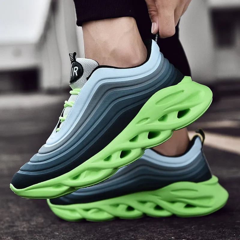 Men's Fashion Durable Black & Green Sneakers