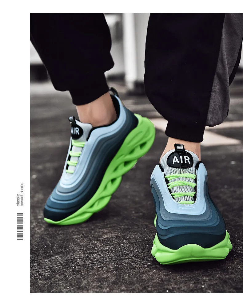 Men's Fashion Durable Black & Green Sneakers