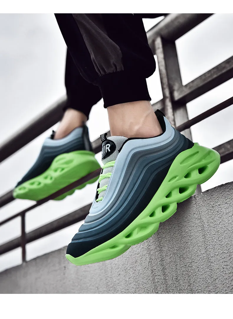 Men's Fashion Durable Black & Green Sneakers