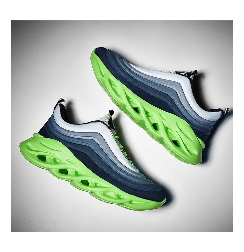 Men's Fashion Durable Black & Green Sneakers