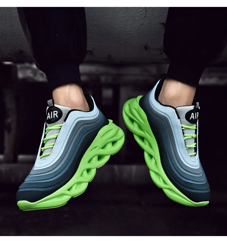 Men's Fashion Durable Black & Green Sneakers