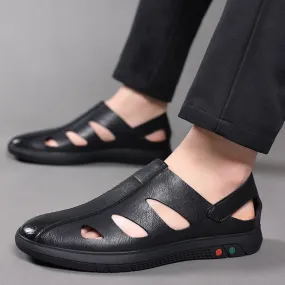 Men's Leather Breathable Leisure Sandals