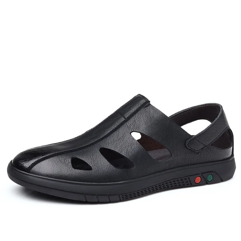 Men's Leather Breathable Leisure Sandals