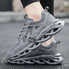 Men's Leather Mesh Breathable Running Shoes