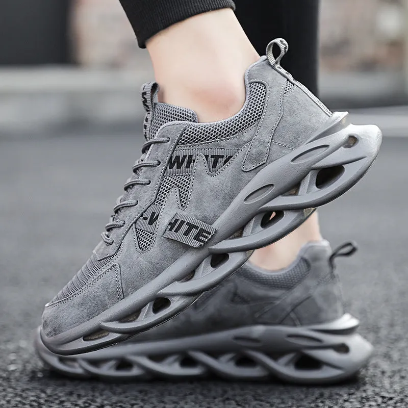 Men's Leather Mesh Breathable Running Shoes