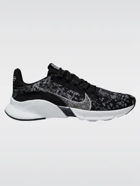 Nike SuperRep Go 3 Flyknit - Black/Metallic Silver-White