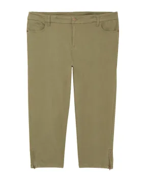 Petra 5 Pocket Capri w/ Zipper Detail | Light Green