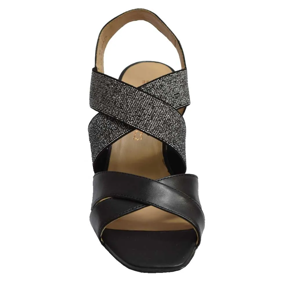 Pisa Elastic Dress Sandal Black