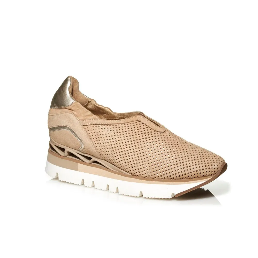 SOFTWAVES PLATFORM MESH SNEAKER IN KAKI