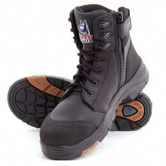 STEEL BLUE 627539 TORQUAY NITRILE OUTSOLE COMPOSITE TOE SAFETY BOOTS - ZIP SIDE