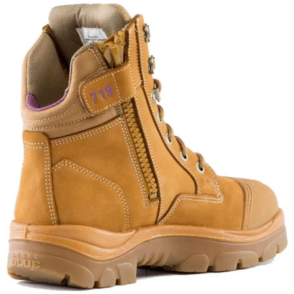 Steel Blue Ladies Souther Cross Zip Steel Toe Bump Cap Boots - 512719