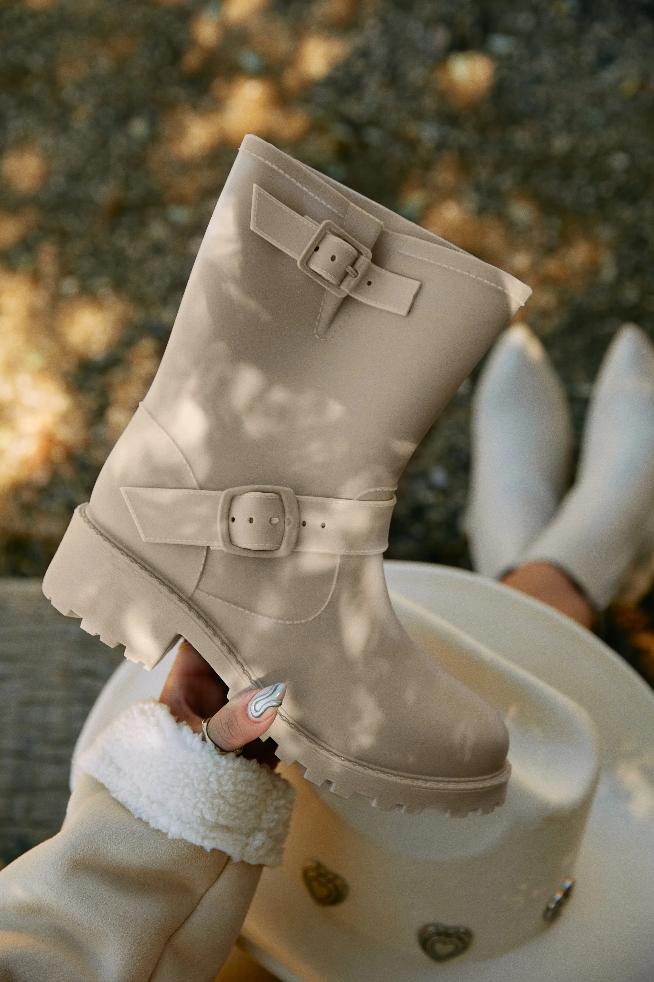 Stormy Water Resistant Rain Boots - Nude