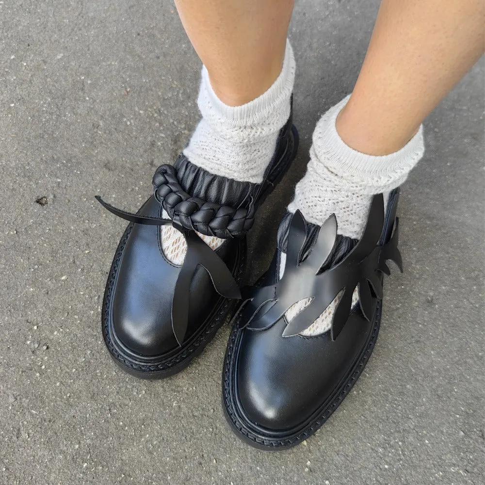 The Kindness black leather chunky loafers