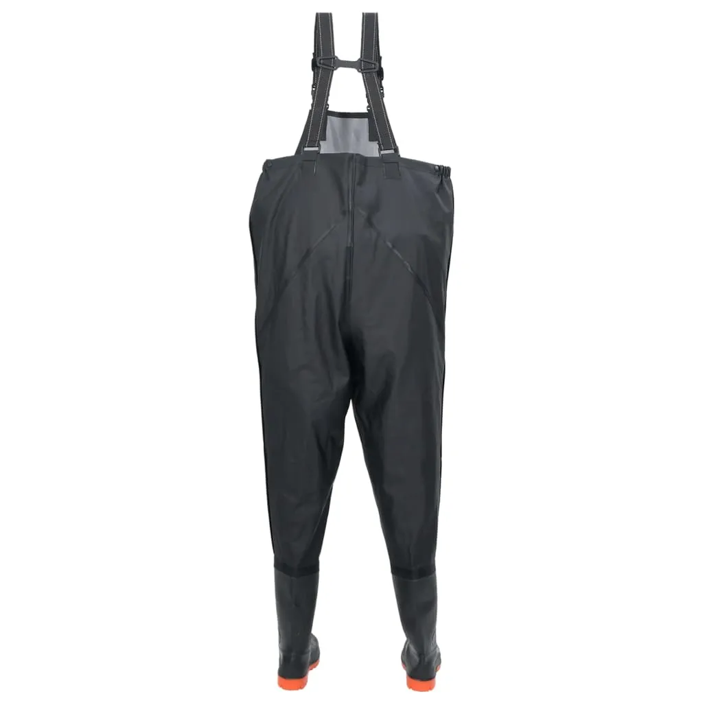 vidaXL Chest Waders with Boots Black Size 43