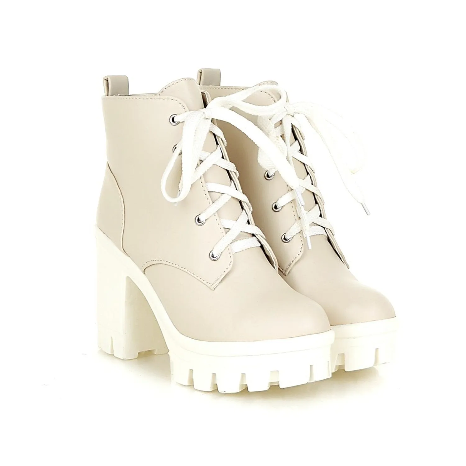 Women's Autumn/Winter High Heels Lace Up Ankle Boots