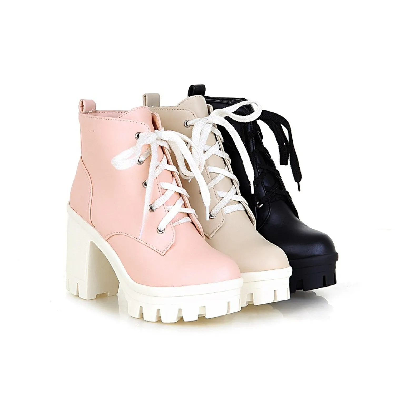 Women's Autumn/Winter High Heels Lace Up Ankle Boots
