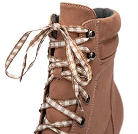 Women's Autumn/Winter Square-Heeled Lace-Up Ankle Boots
