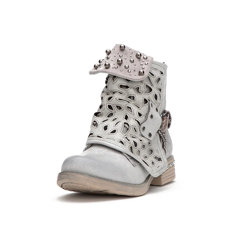Women's Autumn/Winter Western Style PU Leather Ankle Boots