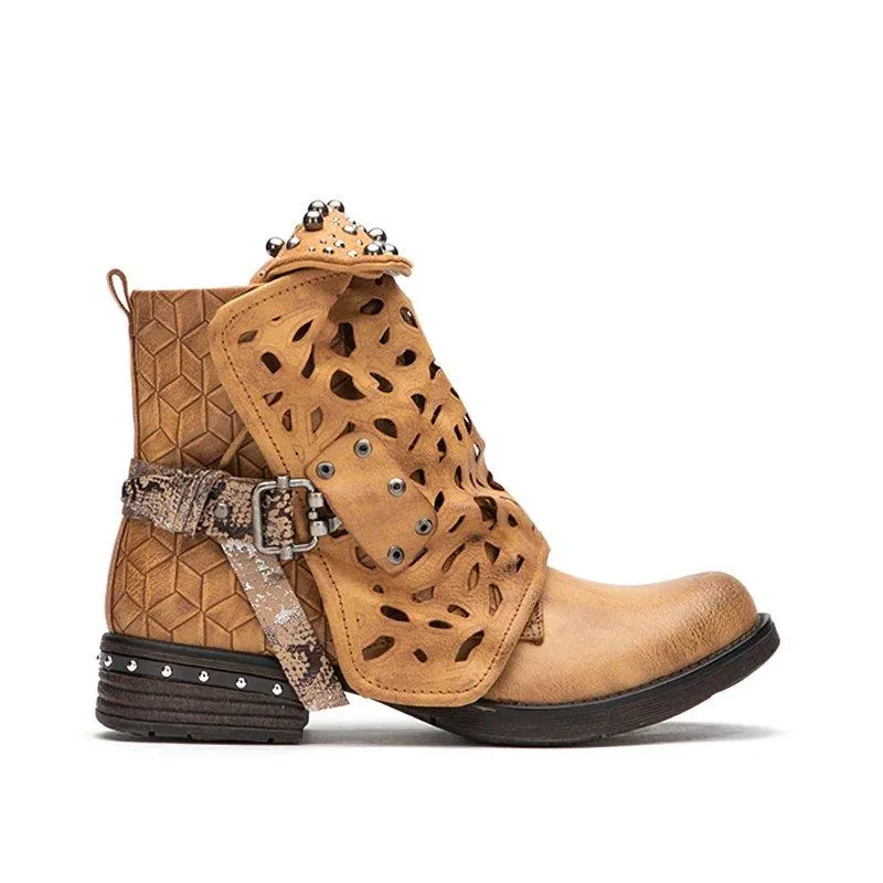Women's Autumn/Winter Western Style PU Leather Ankle Boots