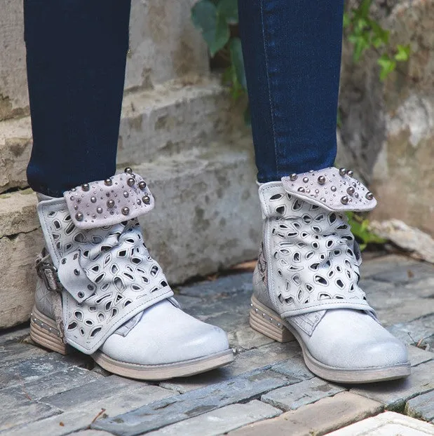 Women's Autumn/Winter Western Style PU Leather Ankle Boots