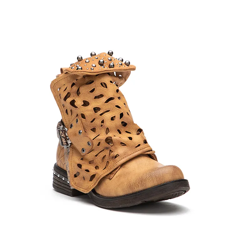 Women's Autumn/Winter Western Style PU Leather Ankle Boots
