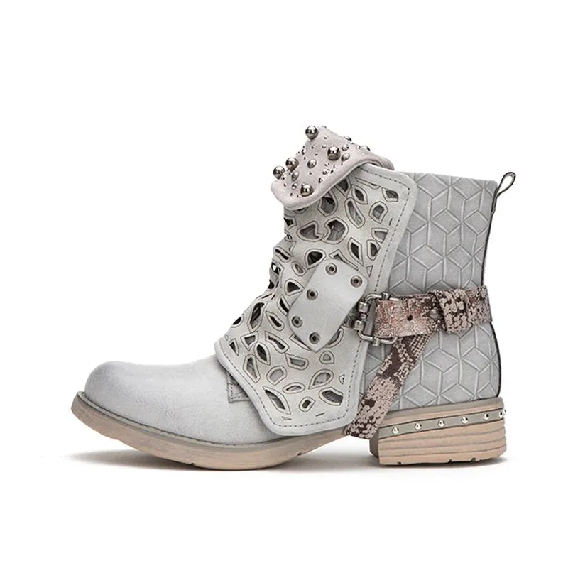 Women's Autumn/Winter Western Style PU Leather Ankle Boots