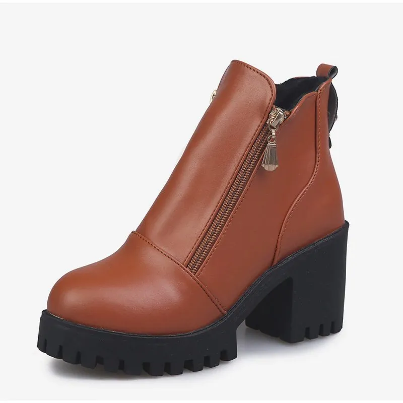 Women's Spring/Autumn High-Heeled Platform Ankle Boots