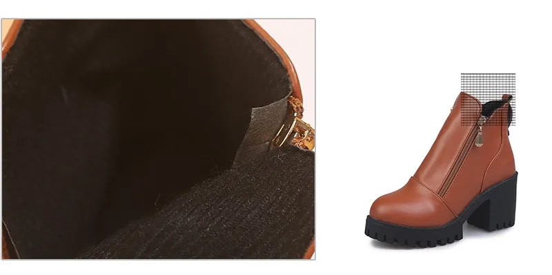 Women's Spring/Autumn High-Heeled Platform Ankle Boots