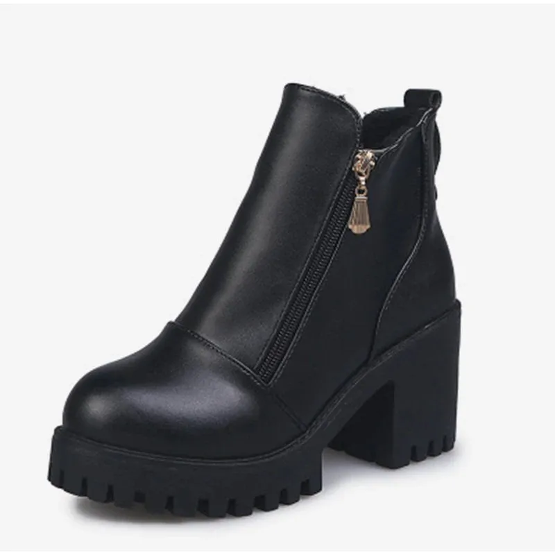 Women's Spring/Autumn High-Heeled Platform Ankle Boots