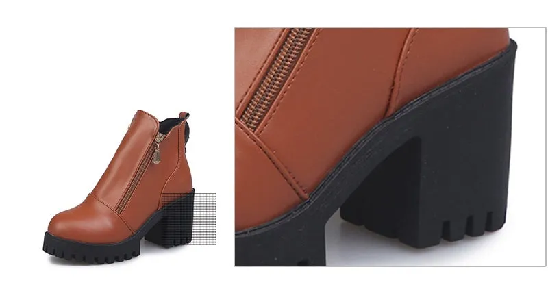 Women's Spring/Autumn High-Heeled Platform Ankle Boots