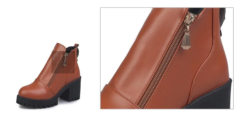 Women's Spring/Autumn High-Heeled Platform Ankle Boots