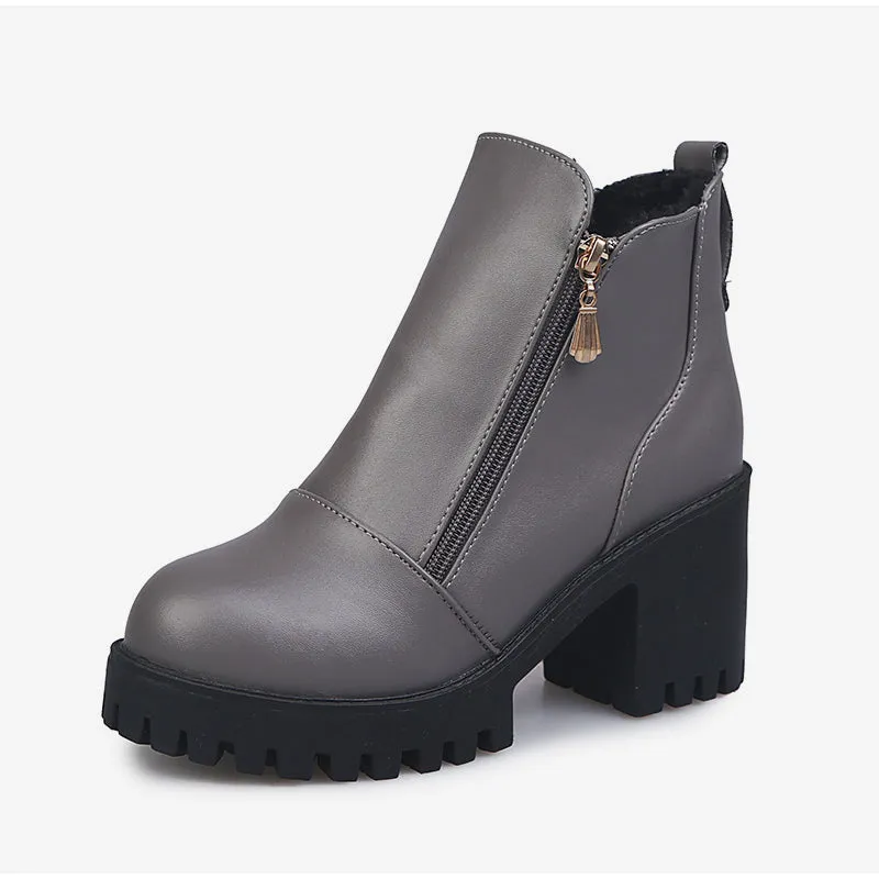 Women's Spring/Autumn High-Heeled Platform Ankle Boots