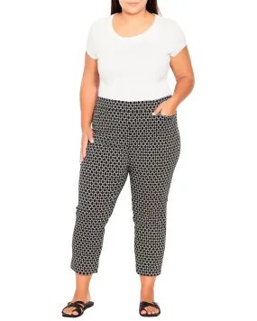 Zuri Cropped Pull On Pant | Black / White